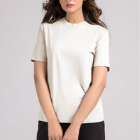 Women Regular Fit T-shirt, Ivory 2025