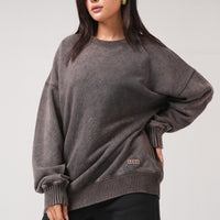 Acidwash Sweatshirt Women- Polar Brown