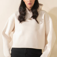 Basic Crop hoodie - Beige
