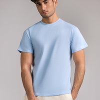 Men Regular Fit T-shirt, Ice Blue 2025