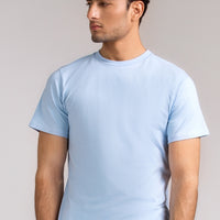 Men Regular Fit T-shirt, Ice Blue 2025