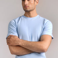 Men Regular Fit T-shirt, Ice Blue 2025
