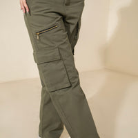 Cargo Pants For Women - Army Green
