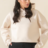 Basic Crop hoodie - Beige
