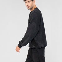 Acidwash Sweatshirt Men- Black