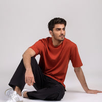 Men Box Fit T-shirt, Rust 2025