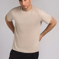 Men Regular Fit T-shirt, Cream Beige 2025