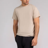 Men Regular Fit T-shirt, Cream Beige 2025