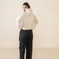 Basic Crop hoodie - Beige