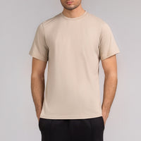 Men Regular Fit T-shirt, Cream Beige 2025