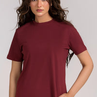 Women Regular Fit T-shirt, Maroon 2025