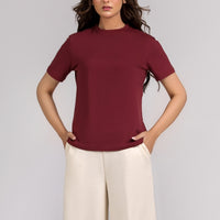 Women Regular Fit T-shirt, Maroon 2025