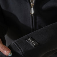 Basic Crop hoodie - Coal Black