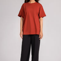 Women Box Fit T-shirt, Rust 2025