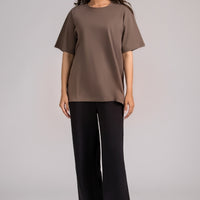 Women Box Fit T-shirt, Polar brown 2025