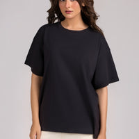 Women Box Fit T-shirt, Black 2025