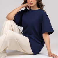 Women Box Fit T-shirt, Blue 2025