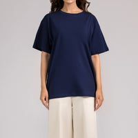 Women Box Fit T-shirt, Blue 2025