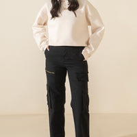 Cargo Pants For Women - Coal Black