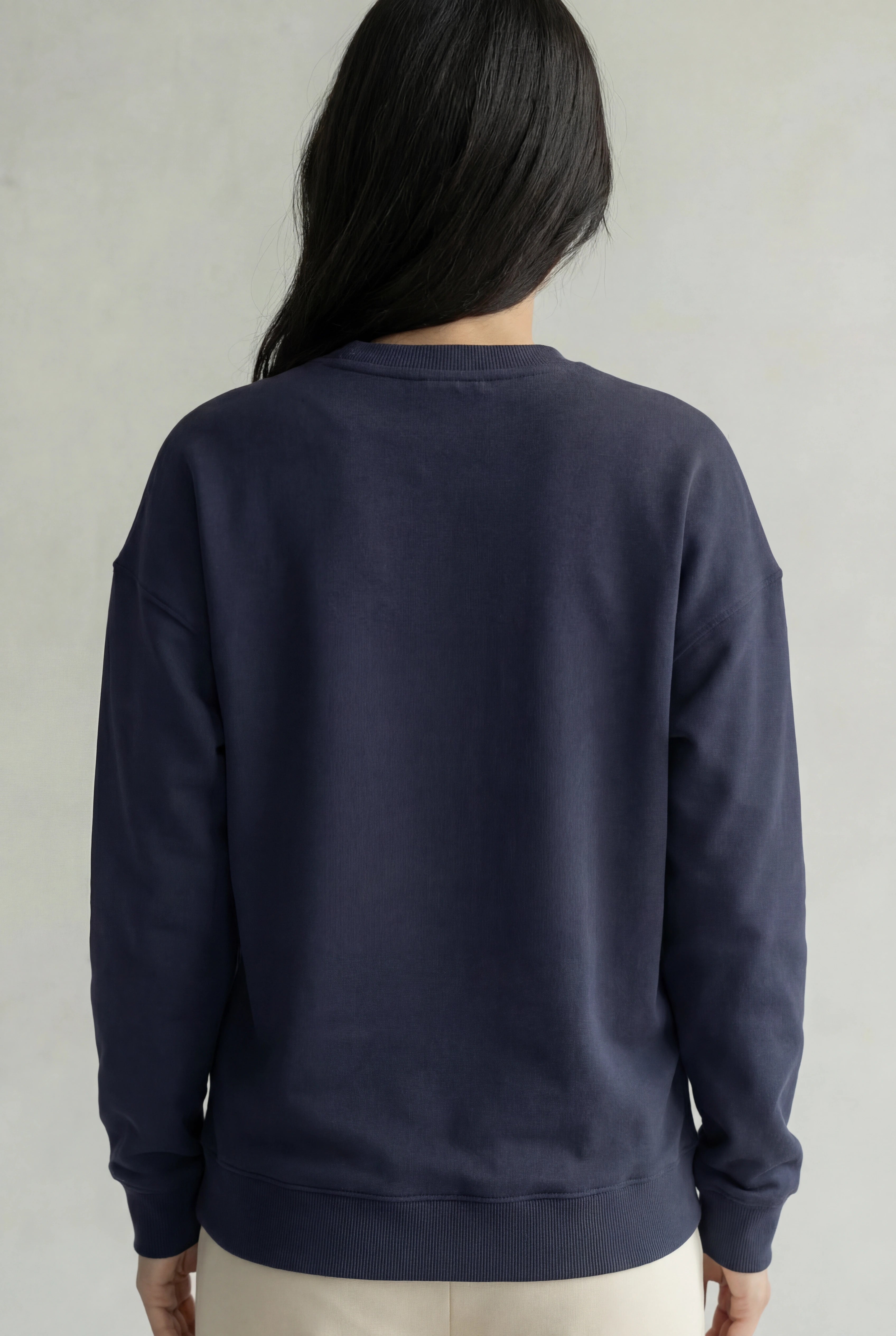 Relaxed Crew Neck Sweatshirt - Midnight Blue