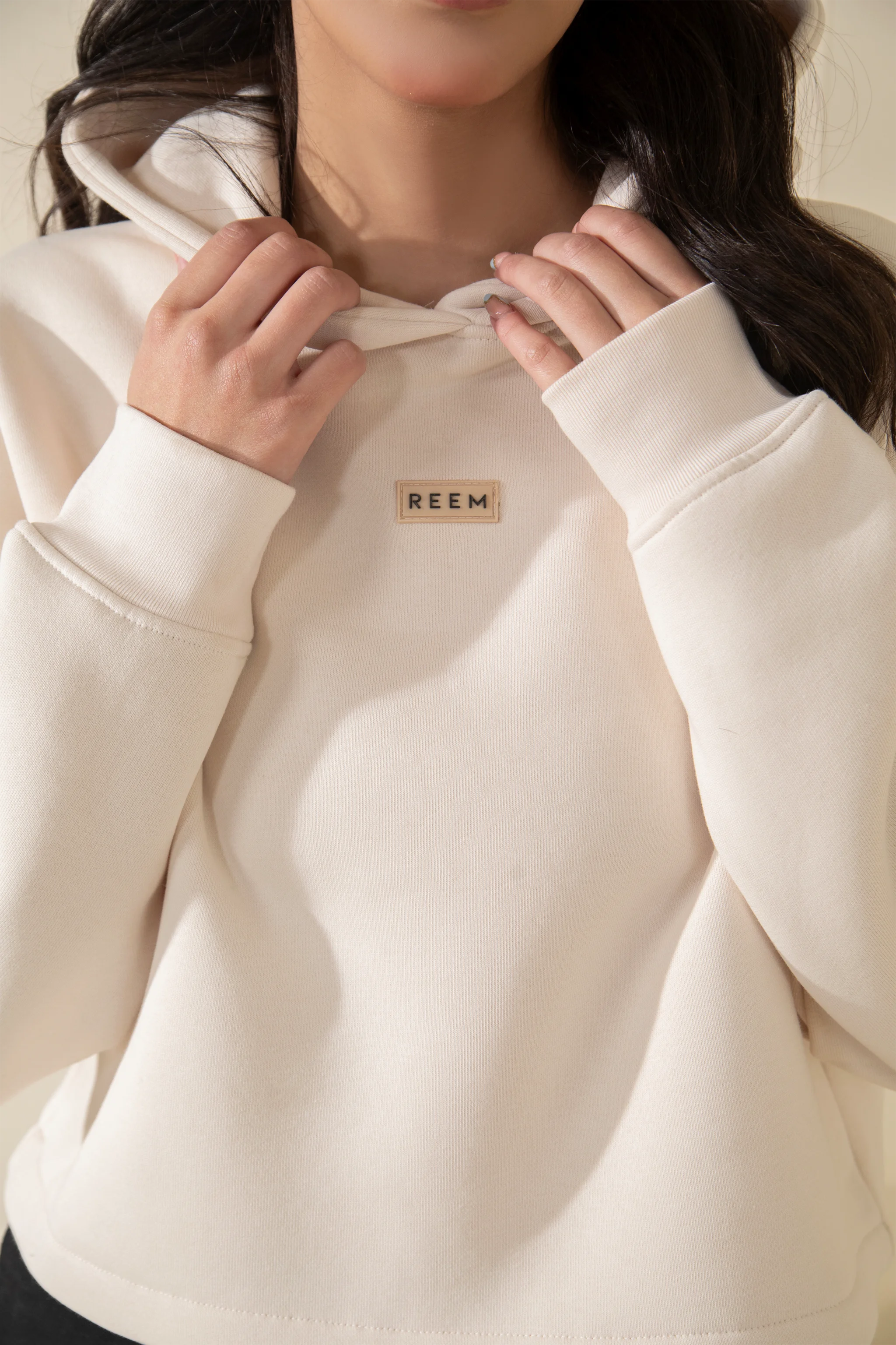 SIgnature Crop hoodie - Ivory