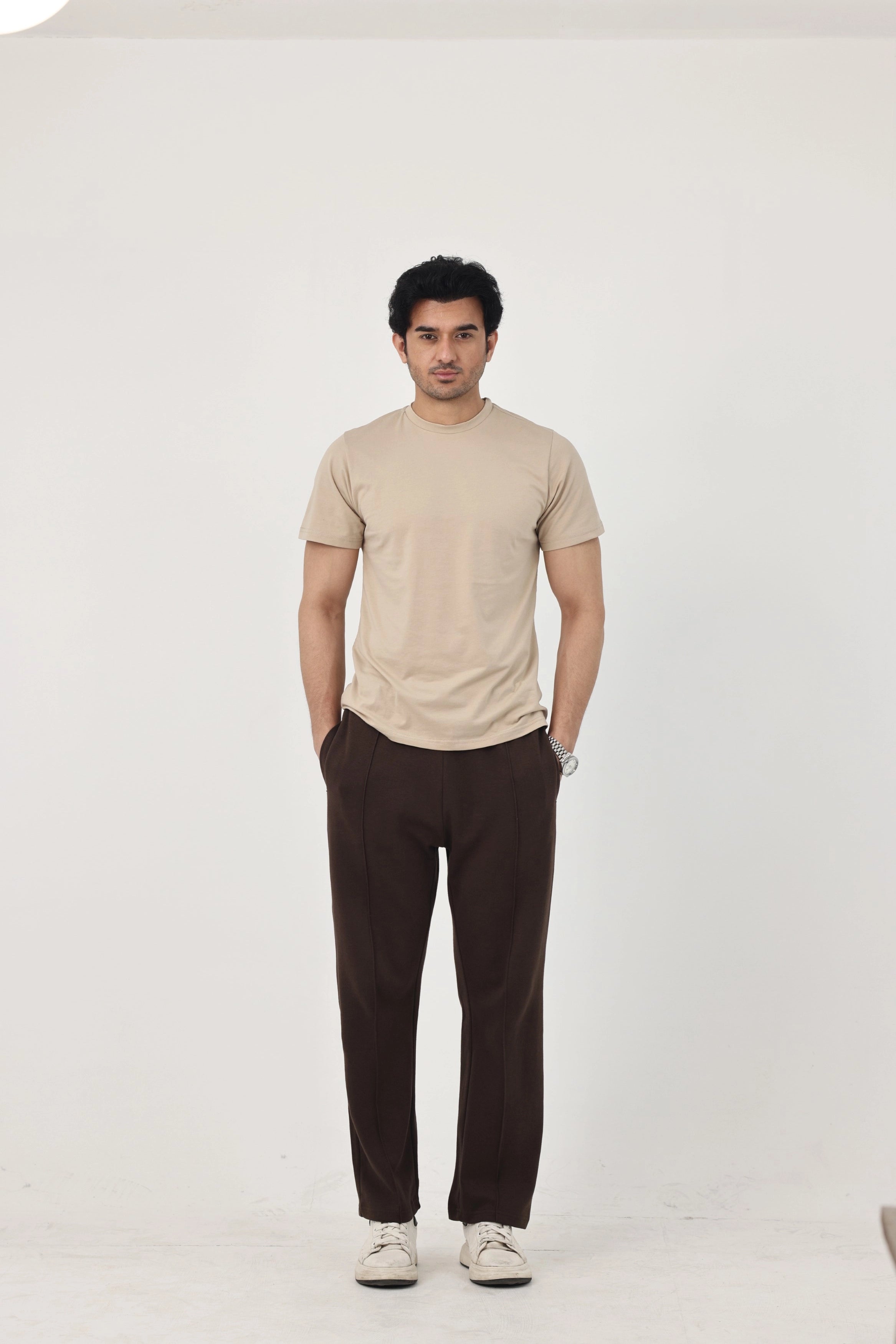 Summer - Classic Relaxed Fit Straight Trouser - Mocha Brown