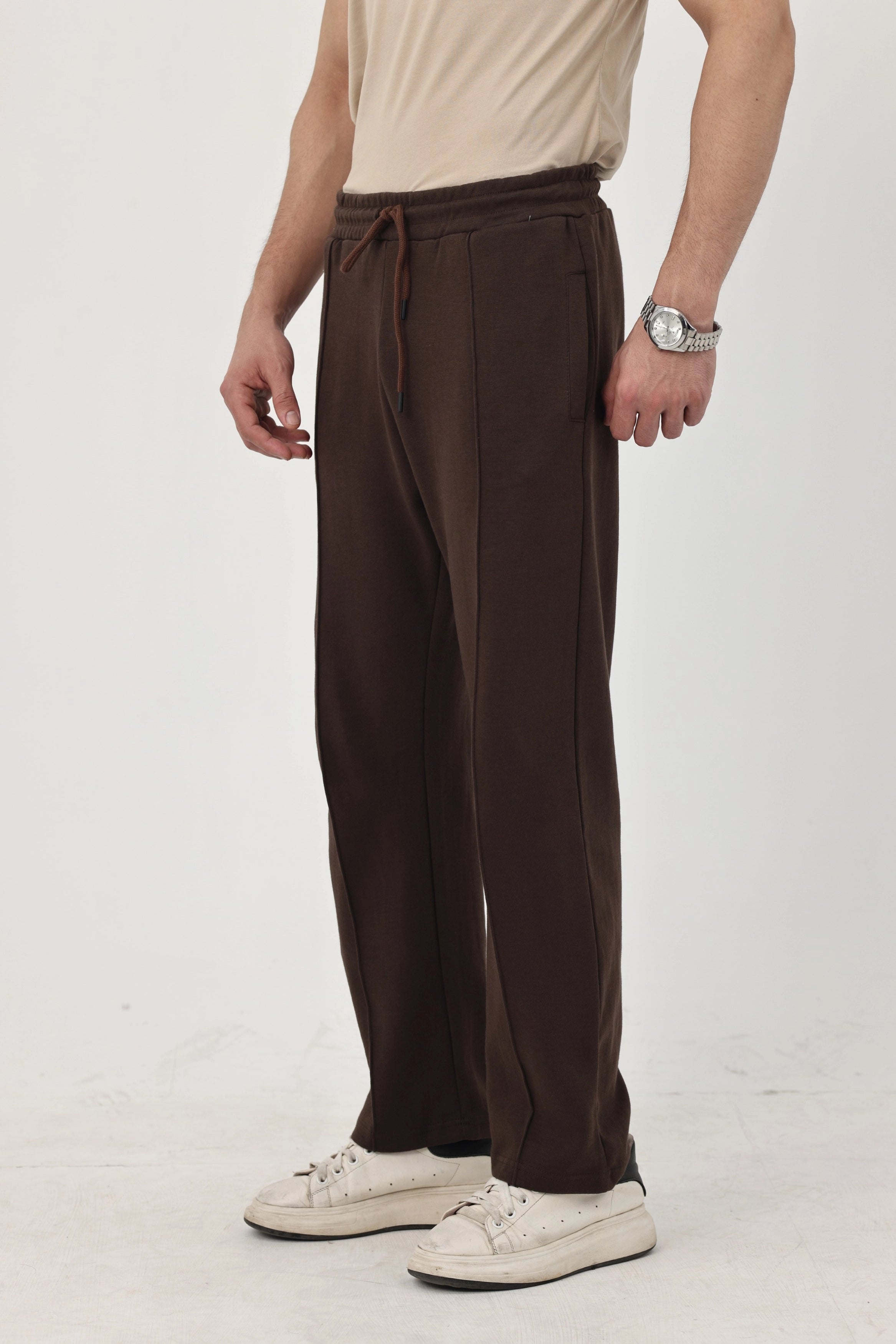 Summer - Classic Relaxed Fit Straight Trouser - Mocha Brown