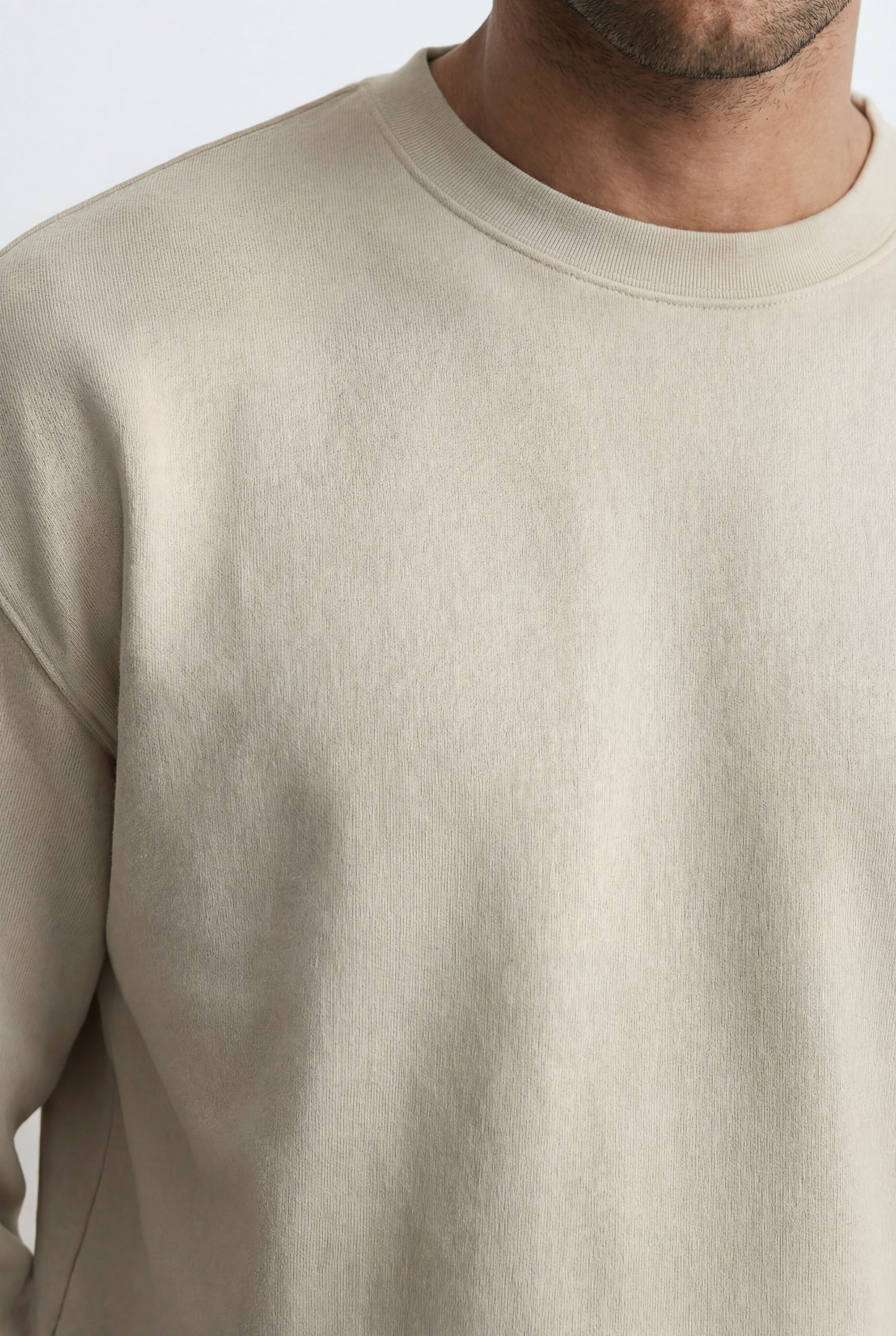 Relaxed Crew Neck Sweatshirt - Bone White