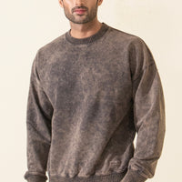 Acidwash Sweatshirt Men- Polar Brown