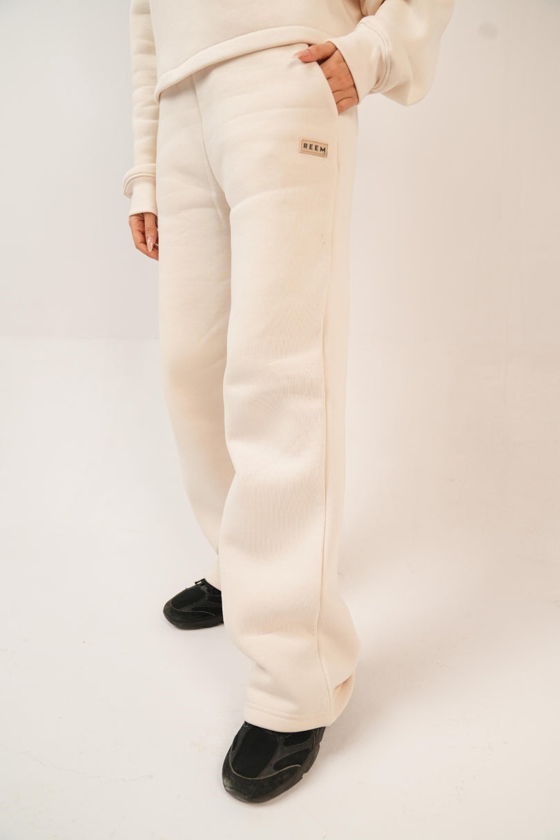 Straight Trouser For Women - Cream Beige