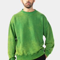 Acidwash Sweatshirt Men- Parrot Green