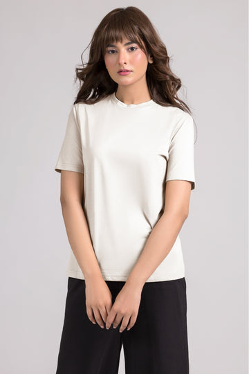 Women Regular Fit T-shirt, Ivory 2025