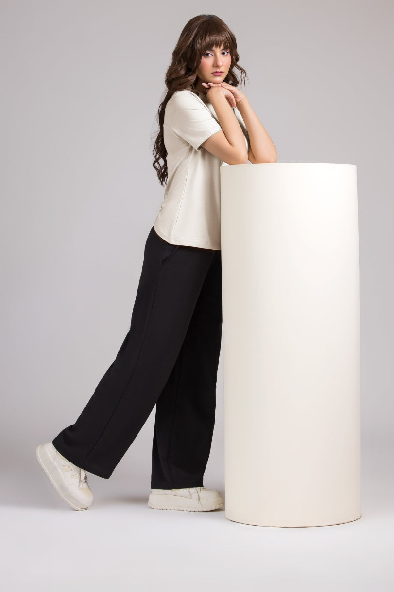 Women Regular Fit T-shirt, Ivory 2025