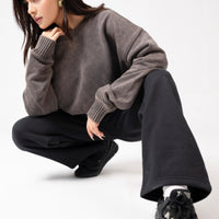 Acidwash Sweatshirt Women- Polar Brown