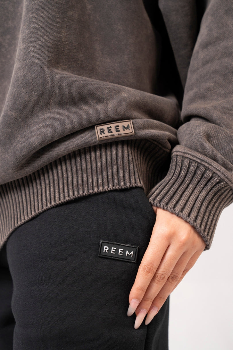 Acidwash Sweatshirt Women- Polar Brown
