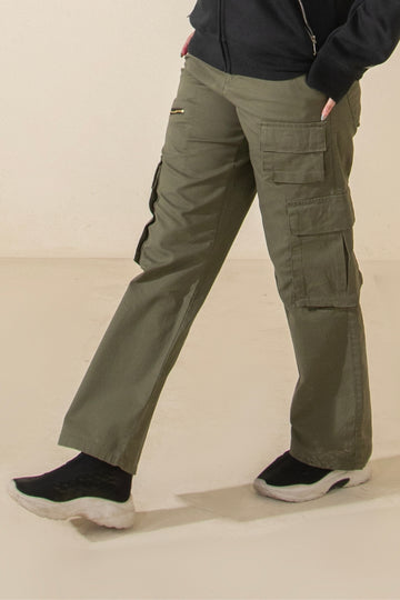 Cargo Pants For Women - Army Green