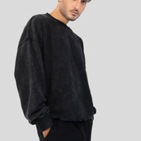 Acidwash Sweatshirt Men- Black