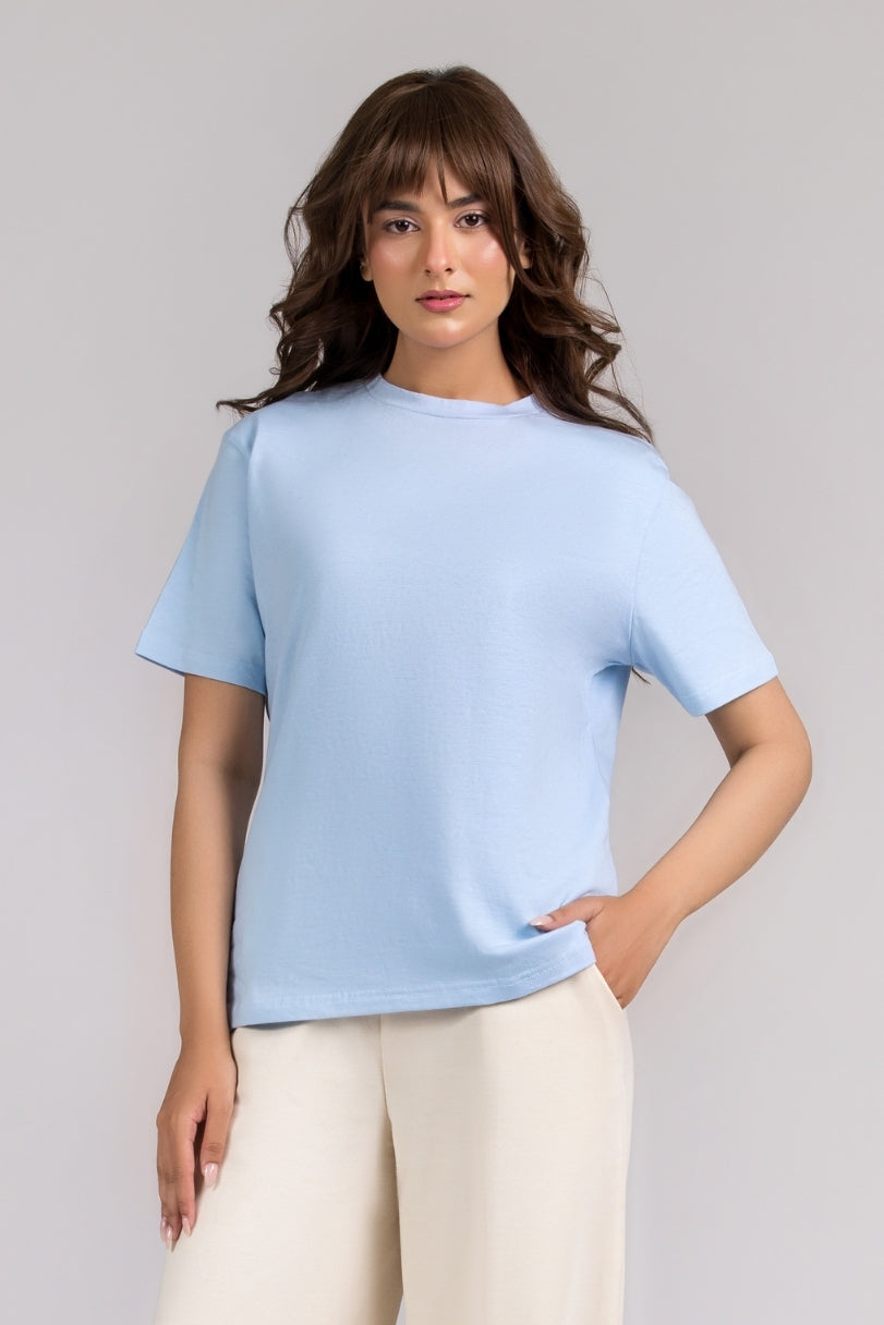 Women Regular Fit T-shirt, Ice Blue 2025