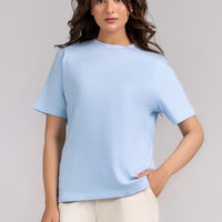Women Regular Fit T-shirt, Ice Blue 2025