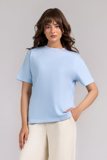 Women Regular Fit T-shirt, Ice Blue 2025