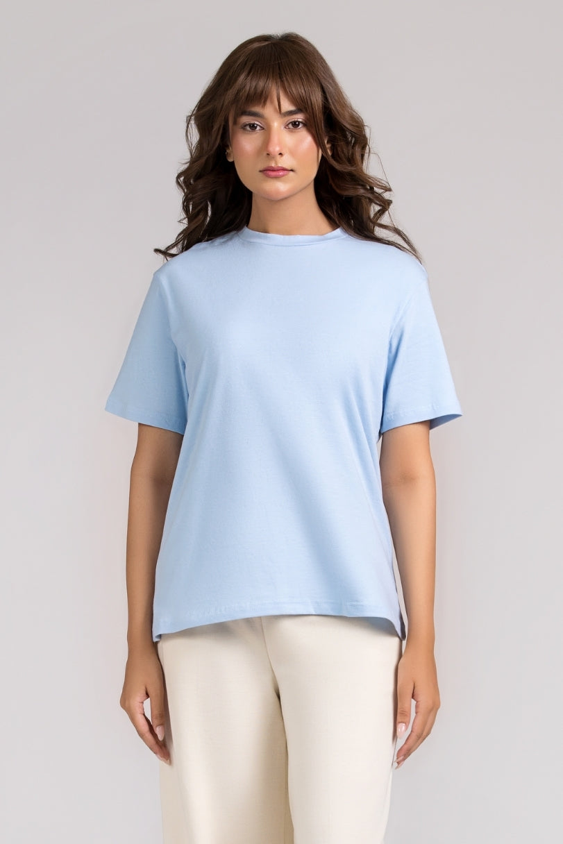 Women Regular Fit T-shirt, Ice Blue 2025