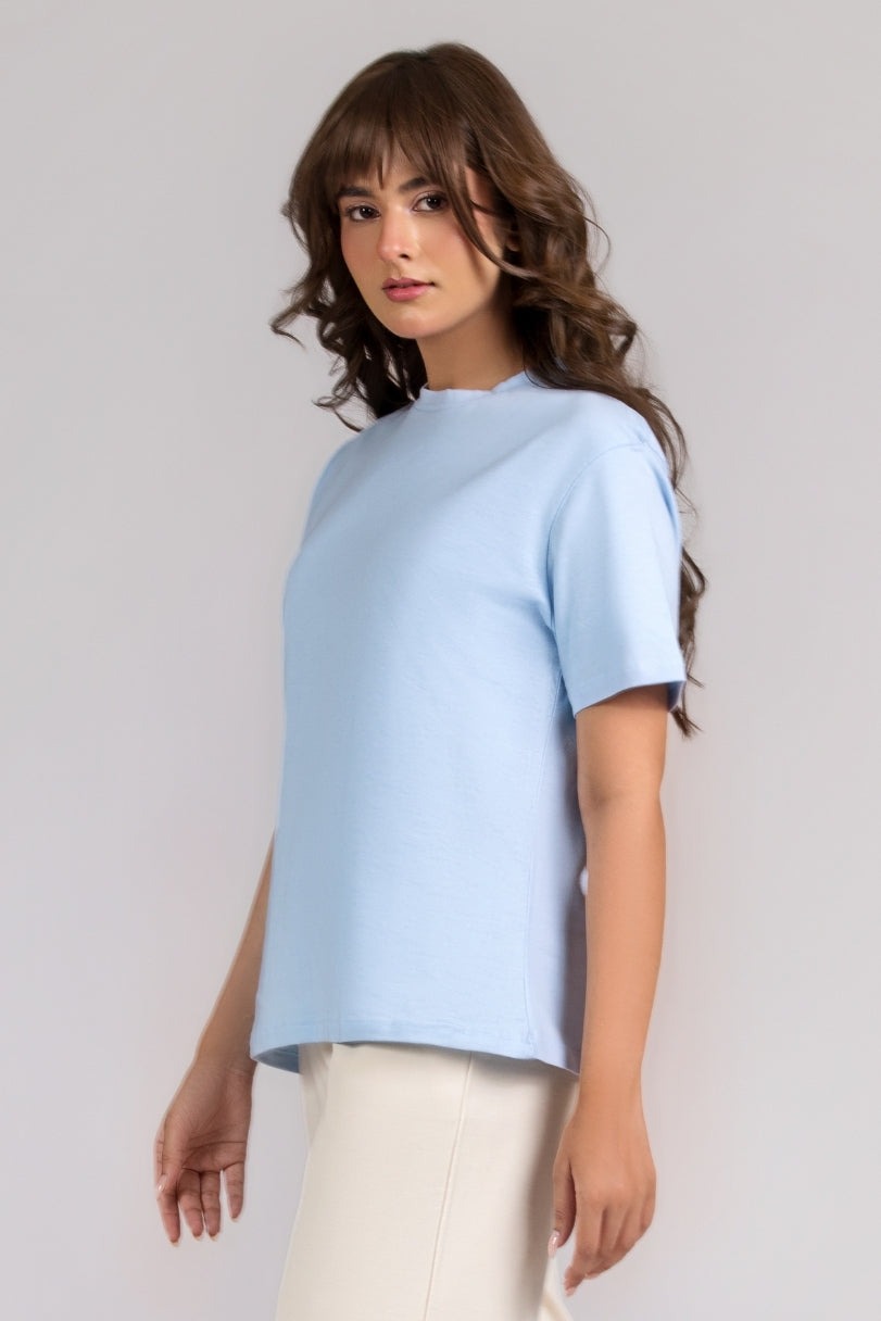 Women Regular Fit T-shirt, Ice Blue 2025