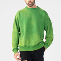 Acidwash Sweatshirt Men- Parrot Green