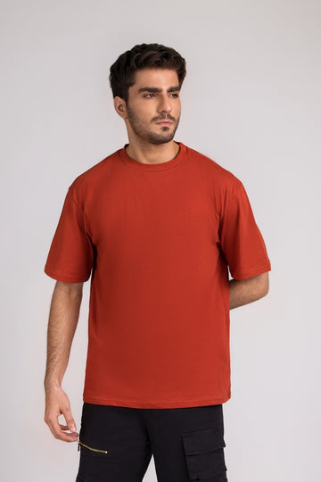 Men Box Fit T-shirt, Rust 2025