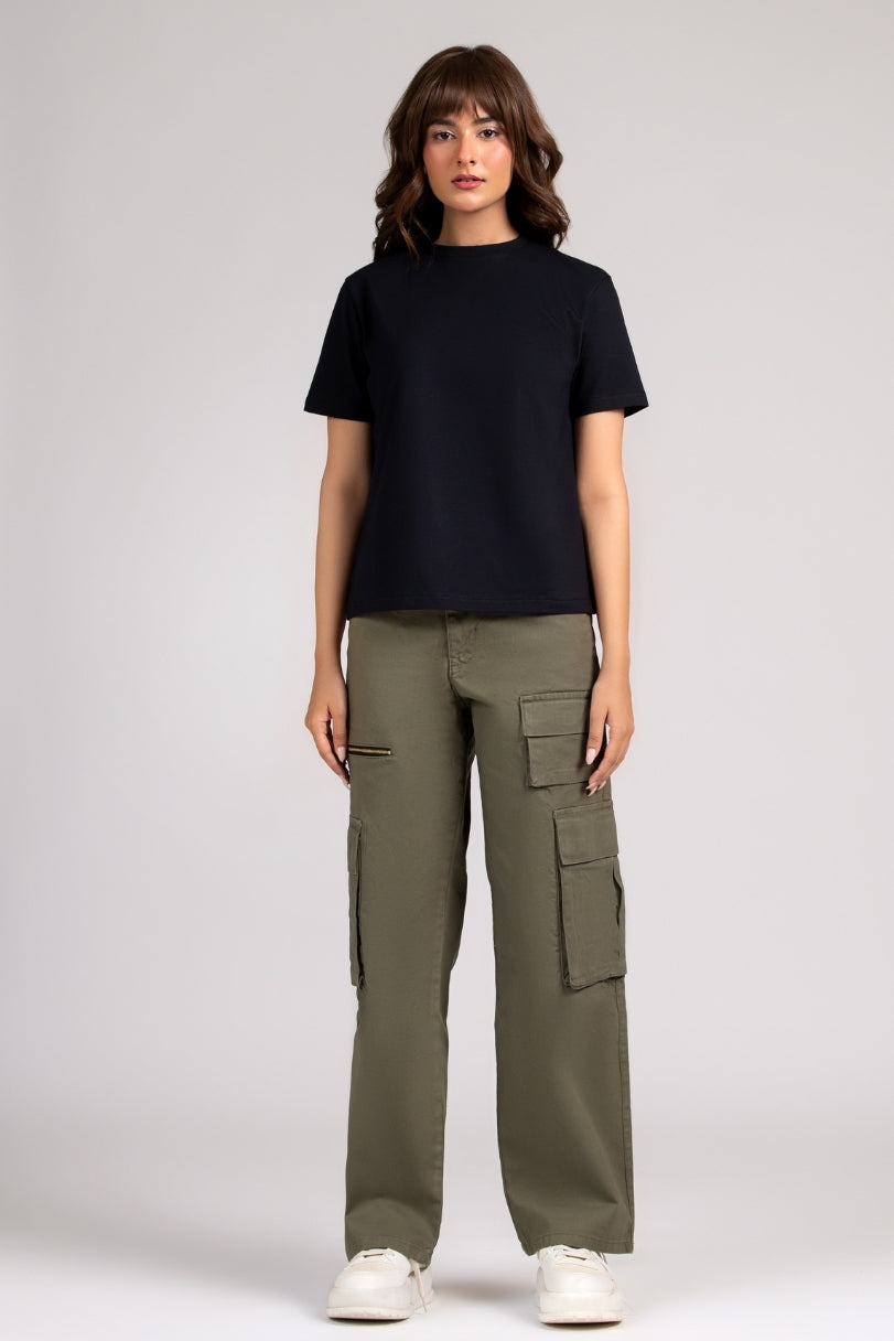 Women Regular Fit T-shirt, Black 2025