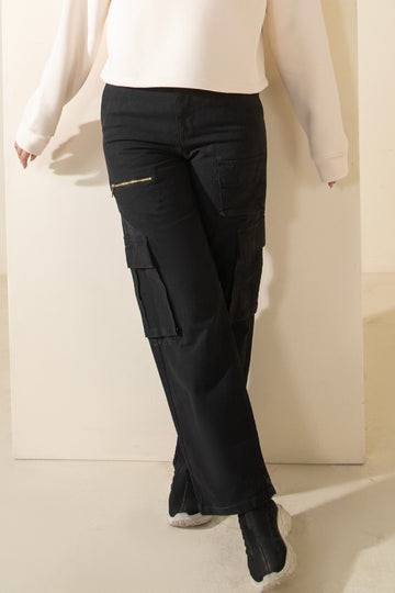 Cargo Pants For Women - Coal Black