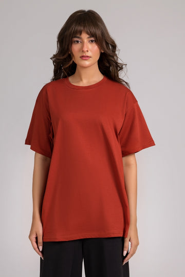 Women Box Fit T-shirt, Rust 2025