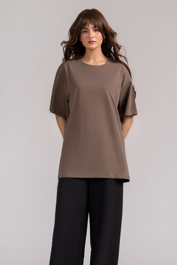 Women Box Fit T-shirt, Polar brown 2025