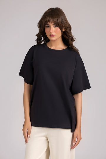 Women Box Fit T-shirt, Black 2025