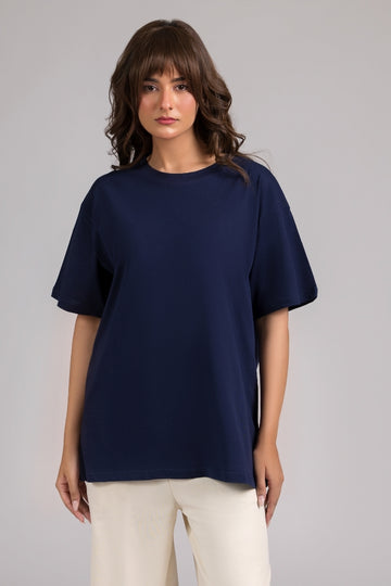 Women Box Fit T-shirt, Blue 2025